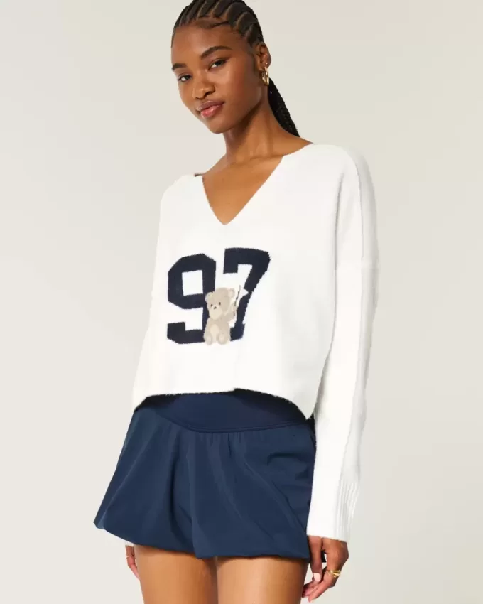 Hollister Comfy Cloud Graphic tröja med notch-neck