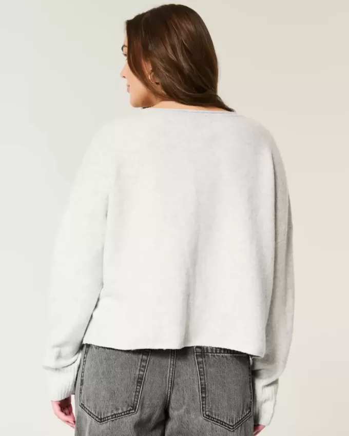 Hollister Comfy Cloud Graphic tröja med notch-neck