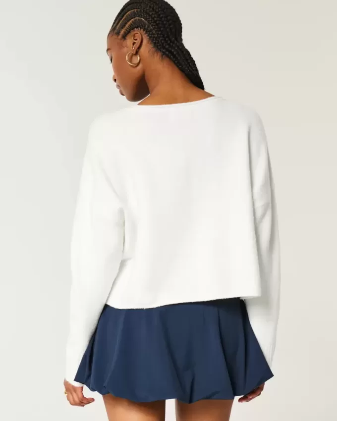 Hollister Comfy Cloud Graphic tröja med notch-neck