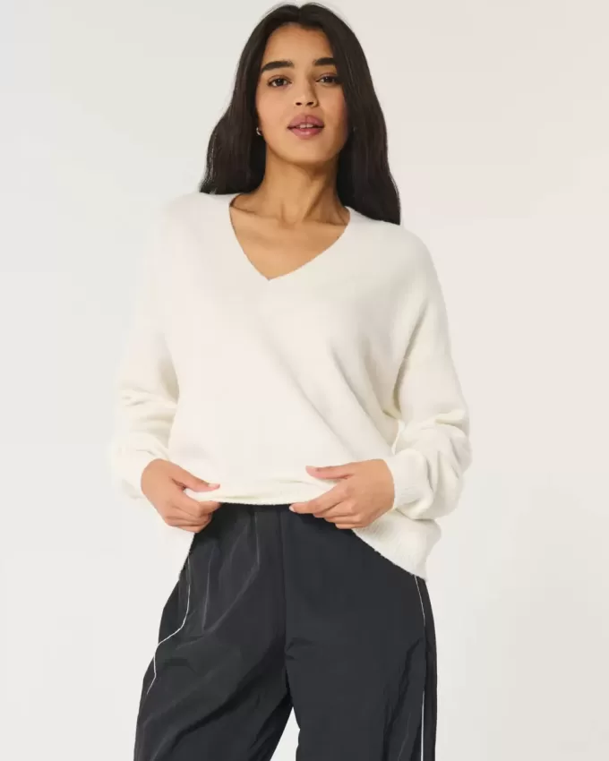 Hollister Comfy Cloud Oversized V-ringad tröja Hollister Comfy Cloud Oversized V-ringad tröja