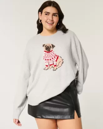Hollister Comfy Cloud Puppy Graphic Crew tröja