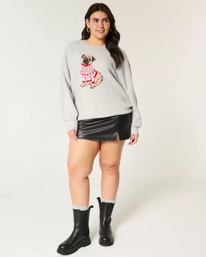 Hollister Comfy Cloud Puppy Graphic Crew tröja