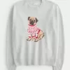 Hollister Comfy Cloud Puppy Graphic Crew tröja