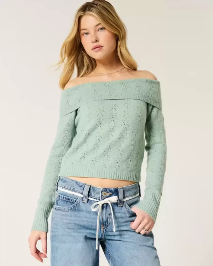 Hollister Comfy Cloud Stitchy Off-the-Soulder tröja Hollister Comfy Cloud Stitchy Off-the-Soulder tröja