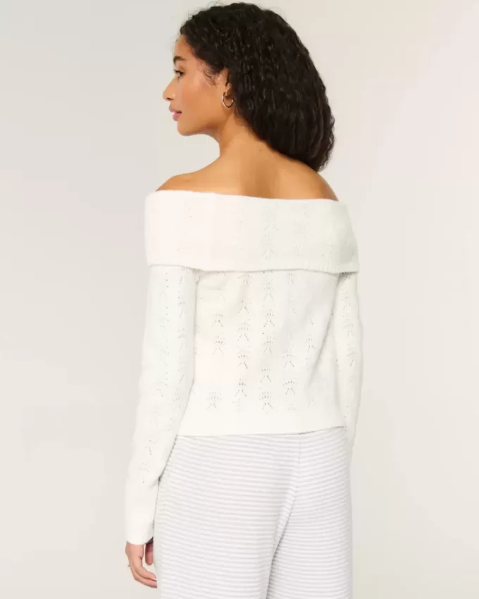 Hollister Comfy Cloud Stitchy Off-the-Soulder tröja