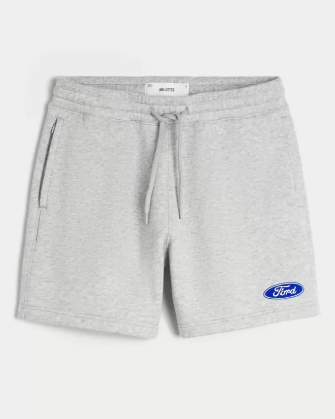 Hollister Feel Good-fleece Fords grafiska shorts på mitten av låret Hollister Feel Good-fleece Fords grafiska shorts på mitten av låret