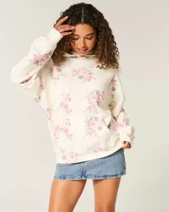 Hollister Feel Good Hoodie i överdimensionerad blommönster
