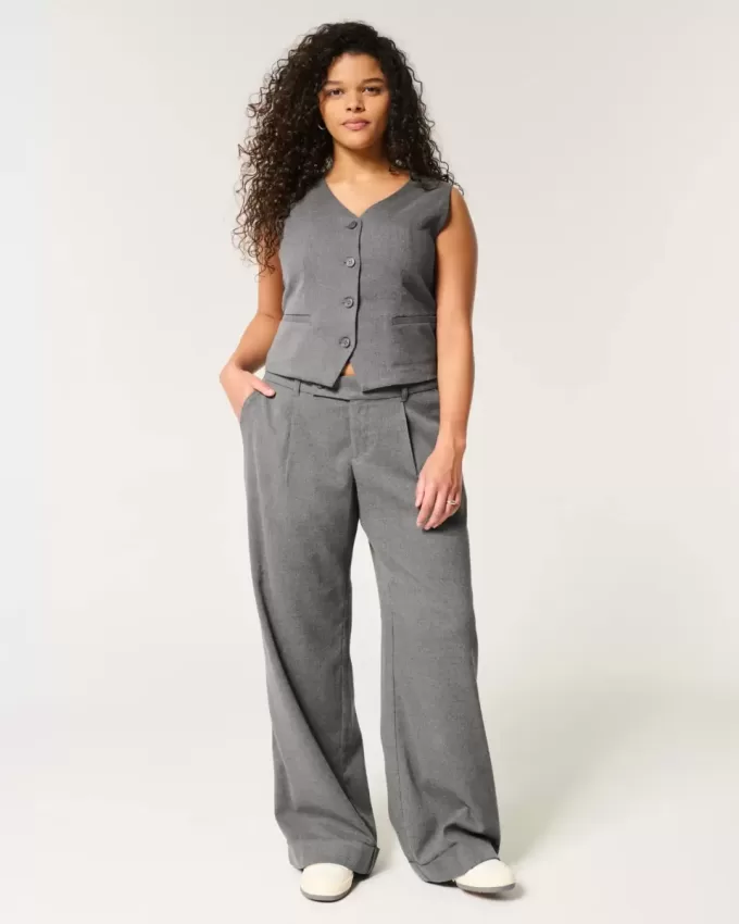 Hollister Livvy Low-Rise Wide-Leg byxor Hollister Livvy Low-Rise Wide-Leg byxor