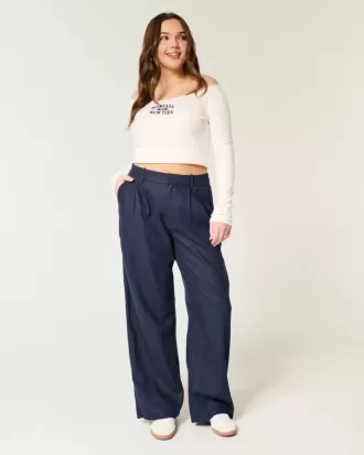 Hollister Livvy Ultra High-Rise linne-blandning vid benbyxor