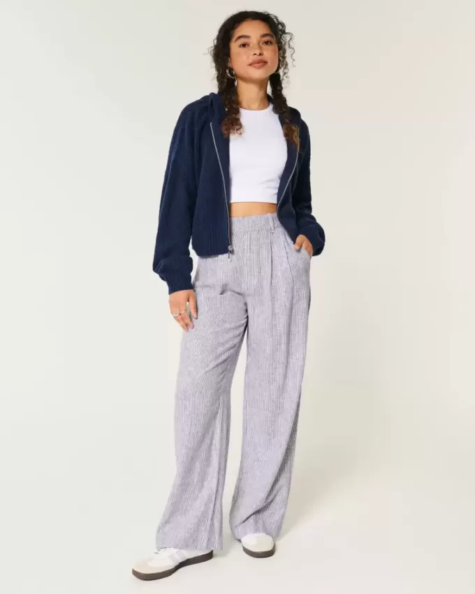 Hollister Livvy Ultra High-Rise linne-blandning vid benbyxor Hollister Livvy Ultra High-Rise linne-blandning vid benbyxor