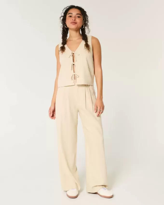 Hollister Livvy Ultra High-Rise linne-blandning vid benbyxor Hollister Livvy Ultra High-Rise linne-blandning vid benbyxor
