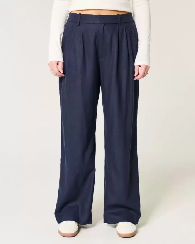 Hollister Livvy Ultra High-Rise linne-blandning vid benbyxor Hollister Livvy Ultra High-Rise linne-blandning vid benbyxor