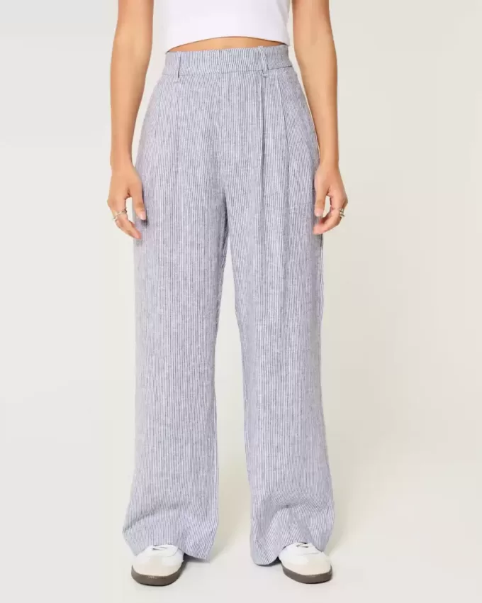 Hollister Livvy Ultra High-Rise linne-blandning vid benbyxor Hollister Livvy Ultra High-Rise linne-blandning vid benbyxor