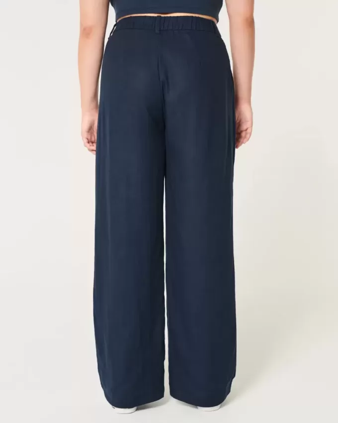 Hollister Livvy Ultra High-Rise Linne Blend Byxor med vida ben Hollister Livvy Ultra High-Rise Linne Blend Byxor med vida ben