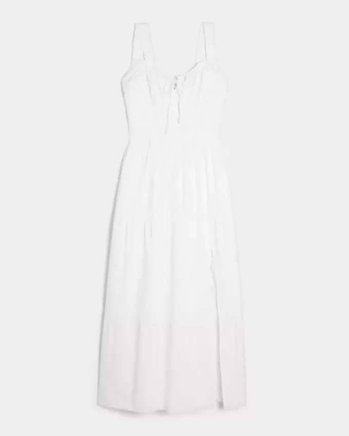 Hollister Sofia Side-Smocked Eyelet Maxiklänning