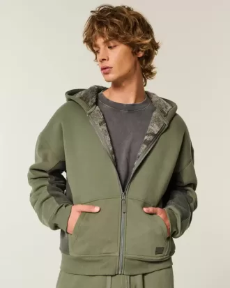Hollister x Crocs Sherpa-fodrad luvtröja med dragkedja