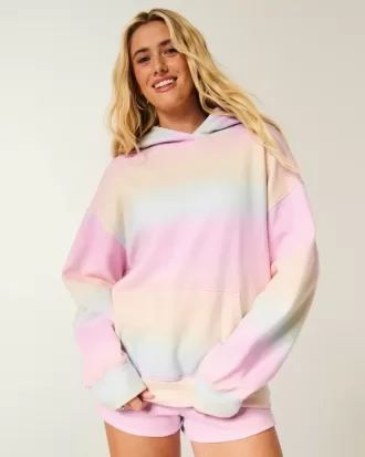 Hoodie i oversize mönster