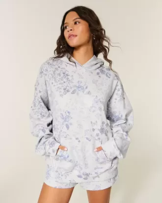 Hoodie i oversize mönster