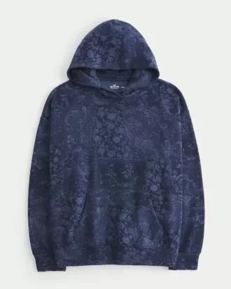 Hoodie i oversize mönster