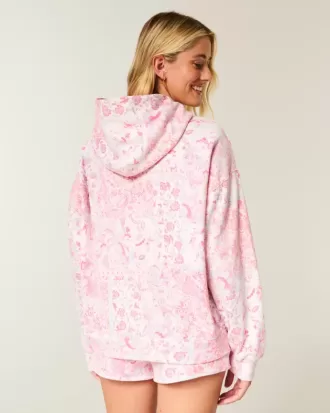 Hoodie i oversize mönster