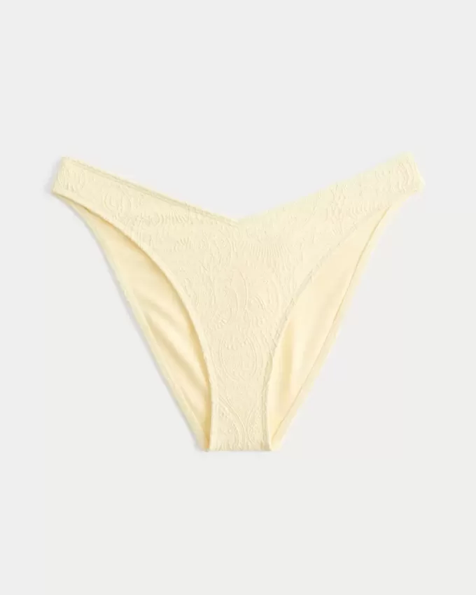Jacquard Cheeky bikinibotten med hög ben V-midja