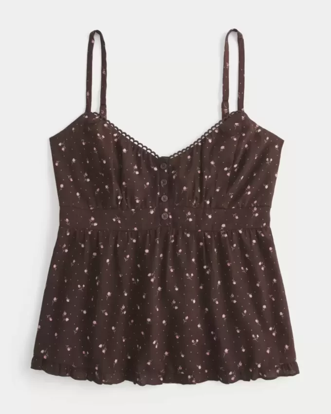 Knapp Babydoll Topp Knapp Babydoll Topp
