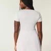 Kortärmad Henley Babydoll Topp Kortärmad Henley Babydoll Topp