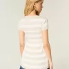 Kortärmad Henley Babydoll Topp Kortärmad Henley Babydoll Topp