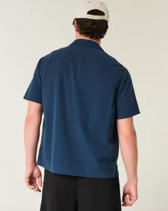 Kortärmad Seersucker Pocket Shirt