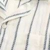 Kortärmad textural randig skjorta Kortärmad textural randig skjorta