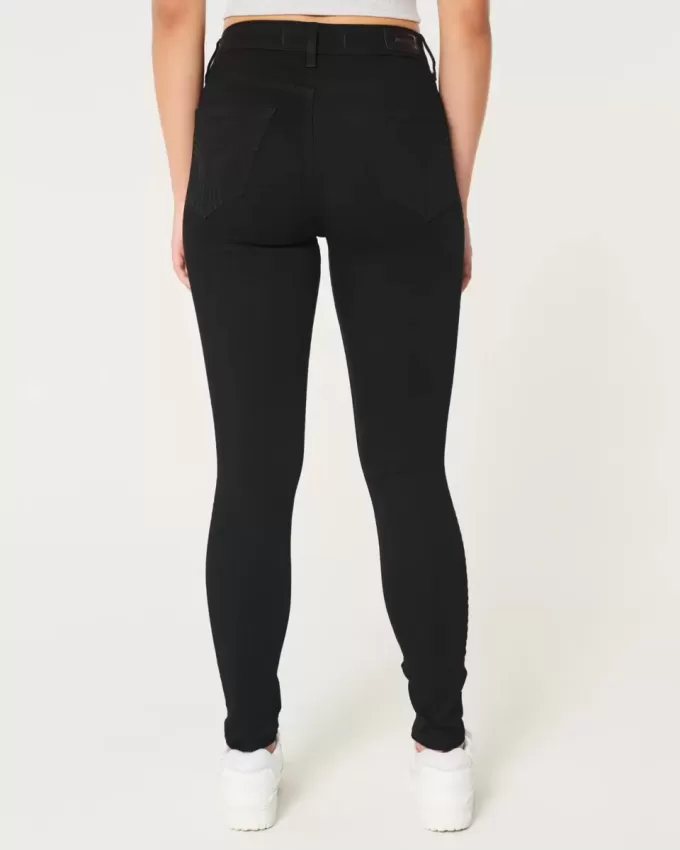 Kurviga höga svarta superskinny jeans
