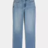 Kurviga högväxt medeltvättade raka jeans Kurviga högväxt medeltvättade raka jeans