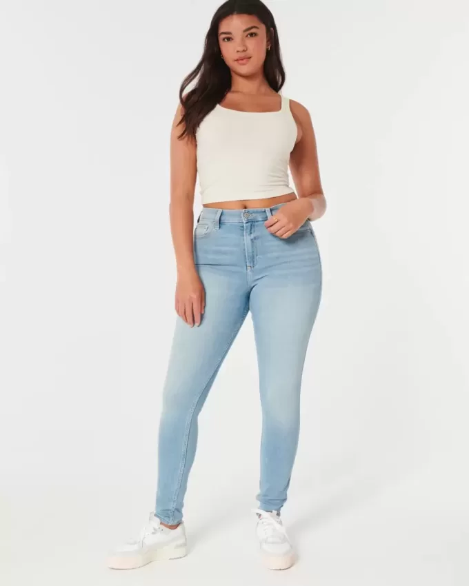 Kurviga High-Rise Medium Wash Super Skinny Jeans