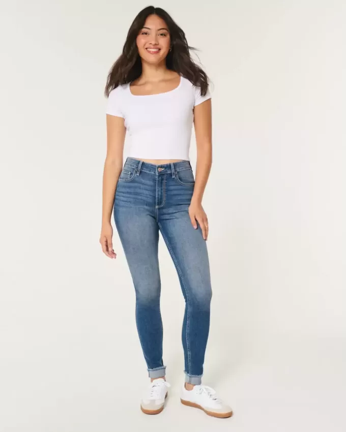 Kurviga High-Rise Medium Wash Super Skinny Jeans