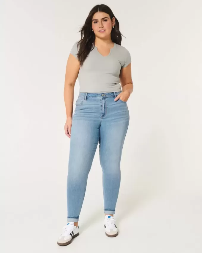 Kurviga High-Rise Medium Wash Super Skinny Jeans