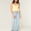 Kurviga låg-Rise Light Wash Baggy Jeans