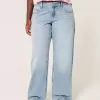Kurviga låg-Rise Light Wash Baggy Jeans