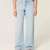 Kurviga låg-Rise Light Wash Baggy Jeans