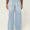 Kurviga låg-Rise Light Wash Baggy Jeans