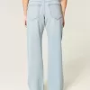 Kurviga låg-Rise Light Wash Baggy Jeans