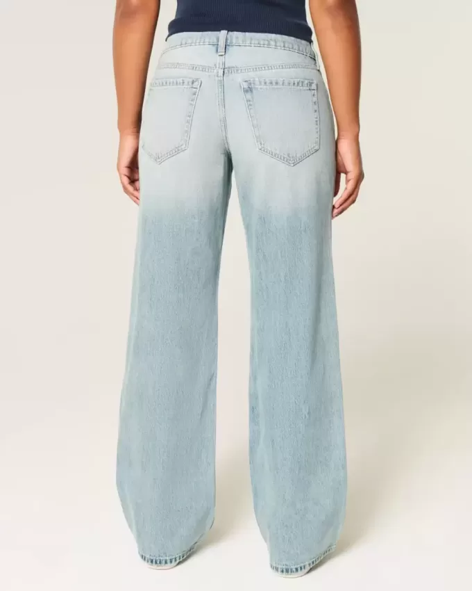 Kurviga låg-Rise Light Wash Baggy Jeans Kurviga låg-Rise Light Wash Baggy Jeans
