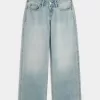 Kurviga låg-Rise Light Wash Baggy Jeans Kurviga låg-Rise Light Wash Baggy Jeans