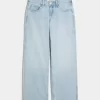 Kurviga låg-Rise Light Wash Baggy Jeans