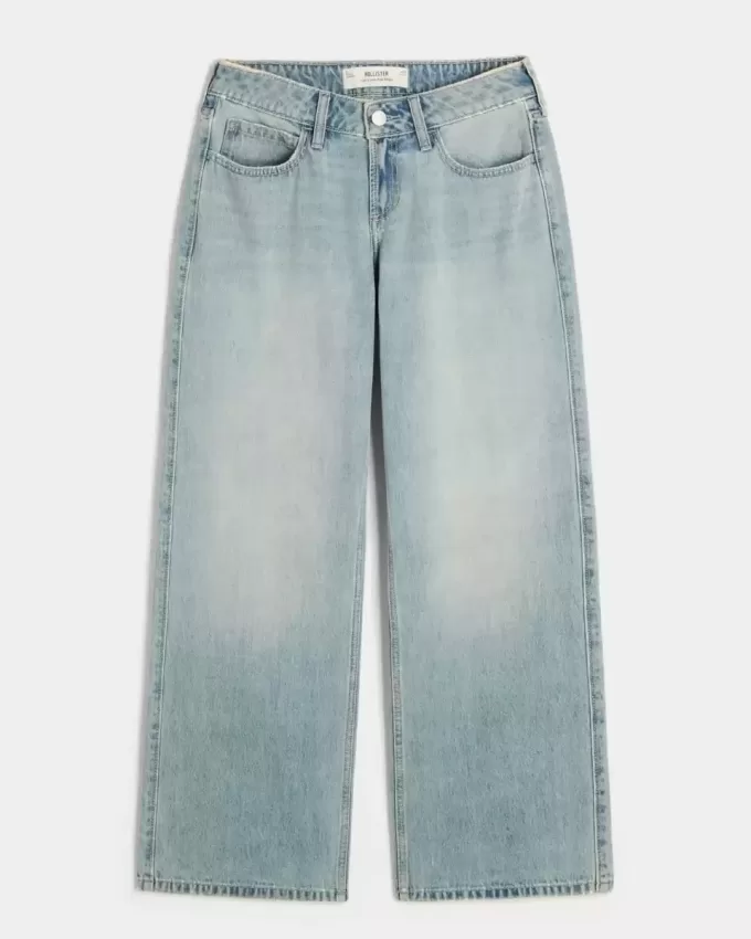 Kurviga låg-Rise Light Wash Baggy Jeans Kurviga låg-Rise Light Wash Baggy Jeans