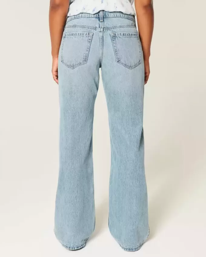 Kurviga låg-Rise Medium Wash Baggy Jeans Kurviga låg-Rise Medium Wash Baggy Jeans