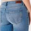 Kurviga låg-Rise Medium Wash Super Skinny Jeans