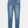 Kurviga låg-Rise Medium Wash Super Skinny Jeans