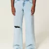 Kurviga låg-Rise Ripped Light Wash Baggy Jeans Kurviga låg-Rise Ripped Light Wash Baggy Jeans