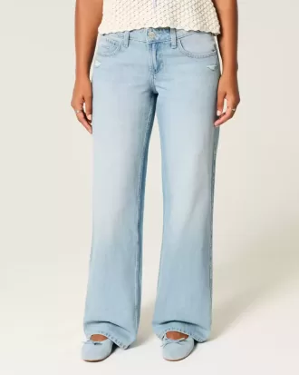 Kurviga låga distressed baggy jeans