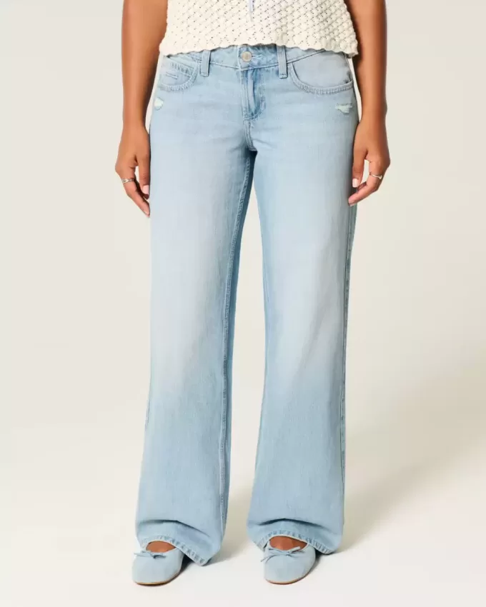 Kurviga låga distressed baggy jeans Kurviga låga distressed baggy jeans